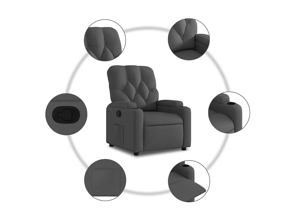 Relaxsessel Dunkelgrau Stoff