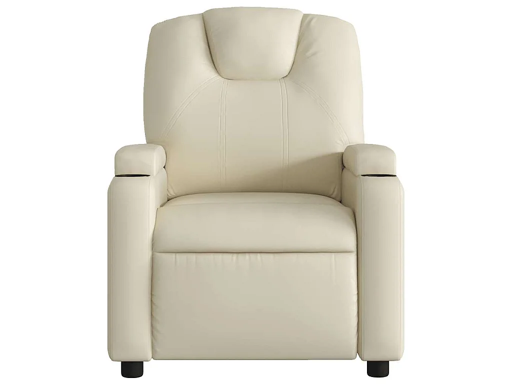 Fauteuil verstelbaar kunstleer crèmekleurig