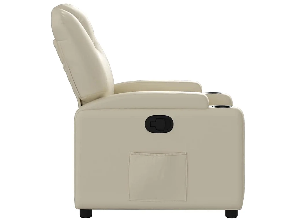 Fauteuil verstelbaar kunstleer crèmekleurig