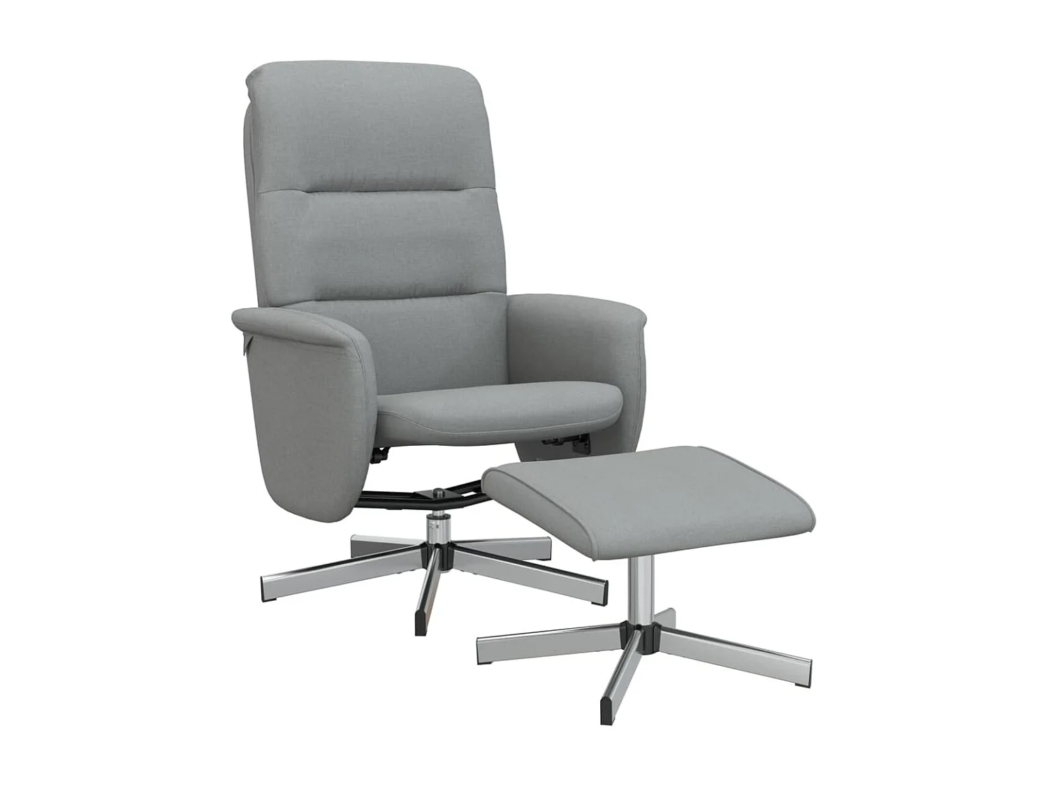 Fauteuil inclinable avec repose-pied gris clair tissu