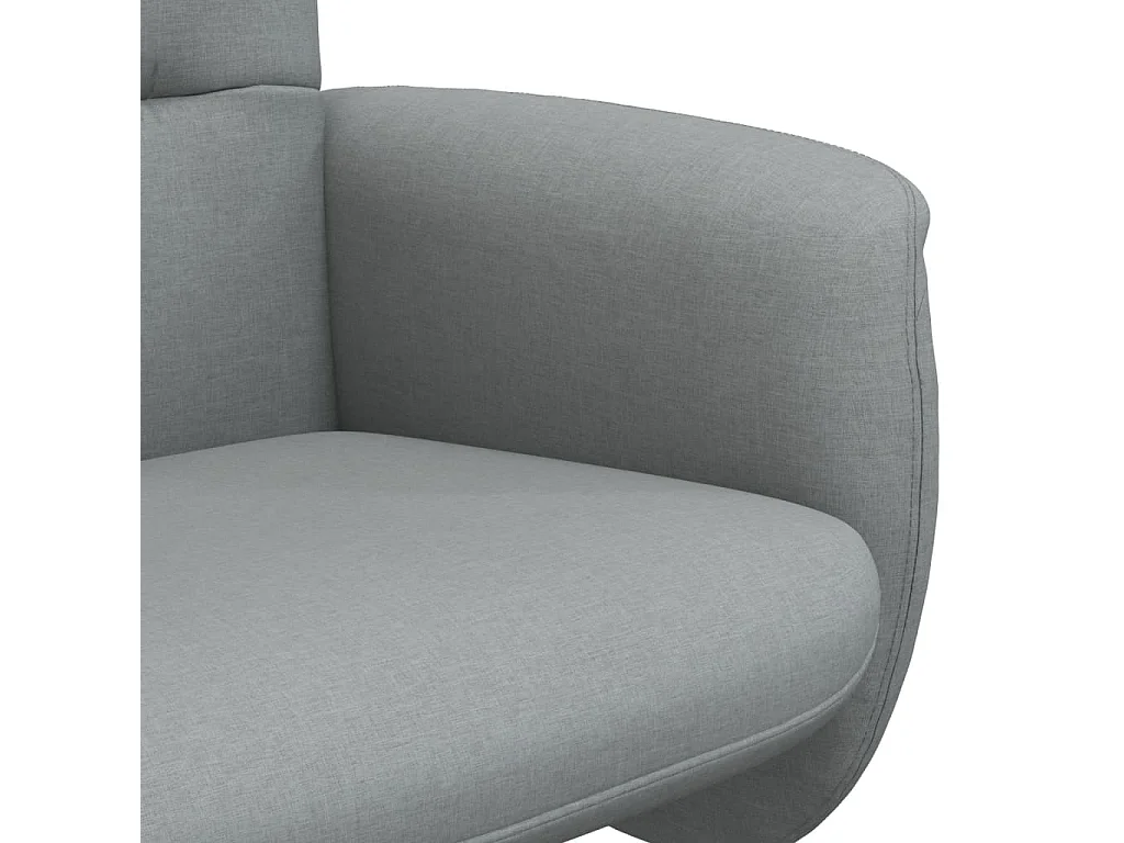 Fauteuil inclinable avec repose-pied gris clair tissu
