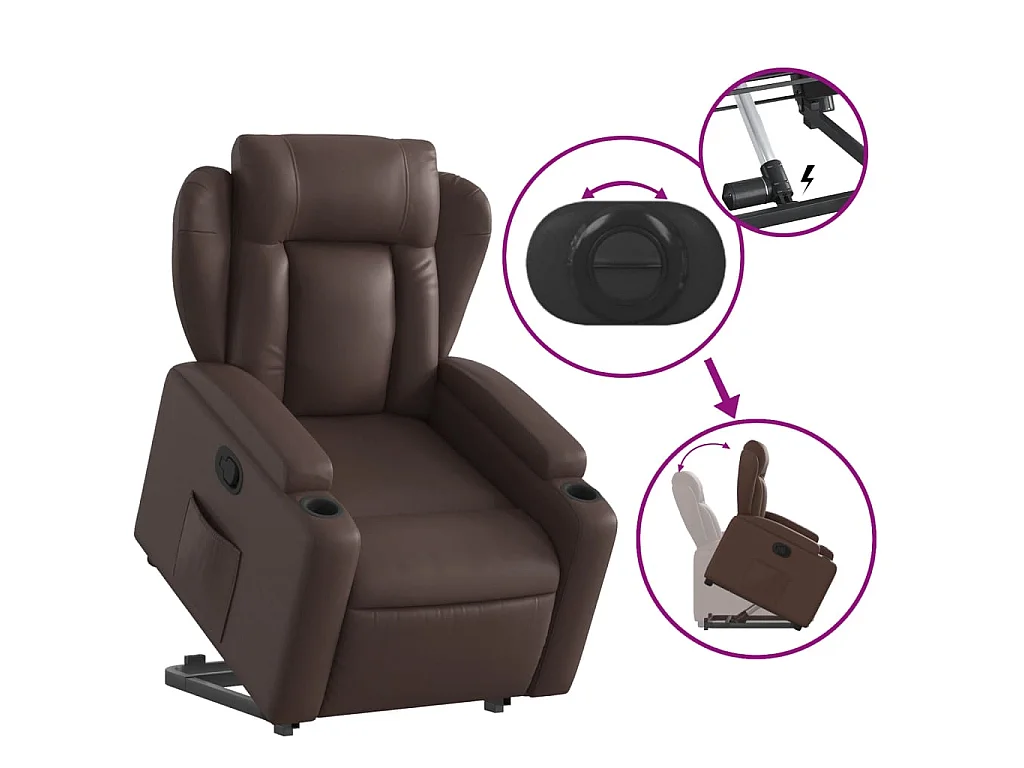 Fauteuil inclinable marron similicuir