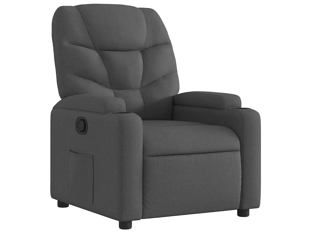 Fauteuil inclinable en tissu gris foncé