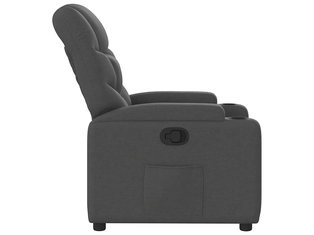Fauteuil inclinable en tissu gris foncé