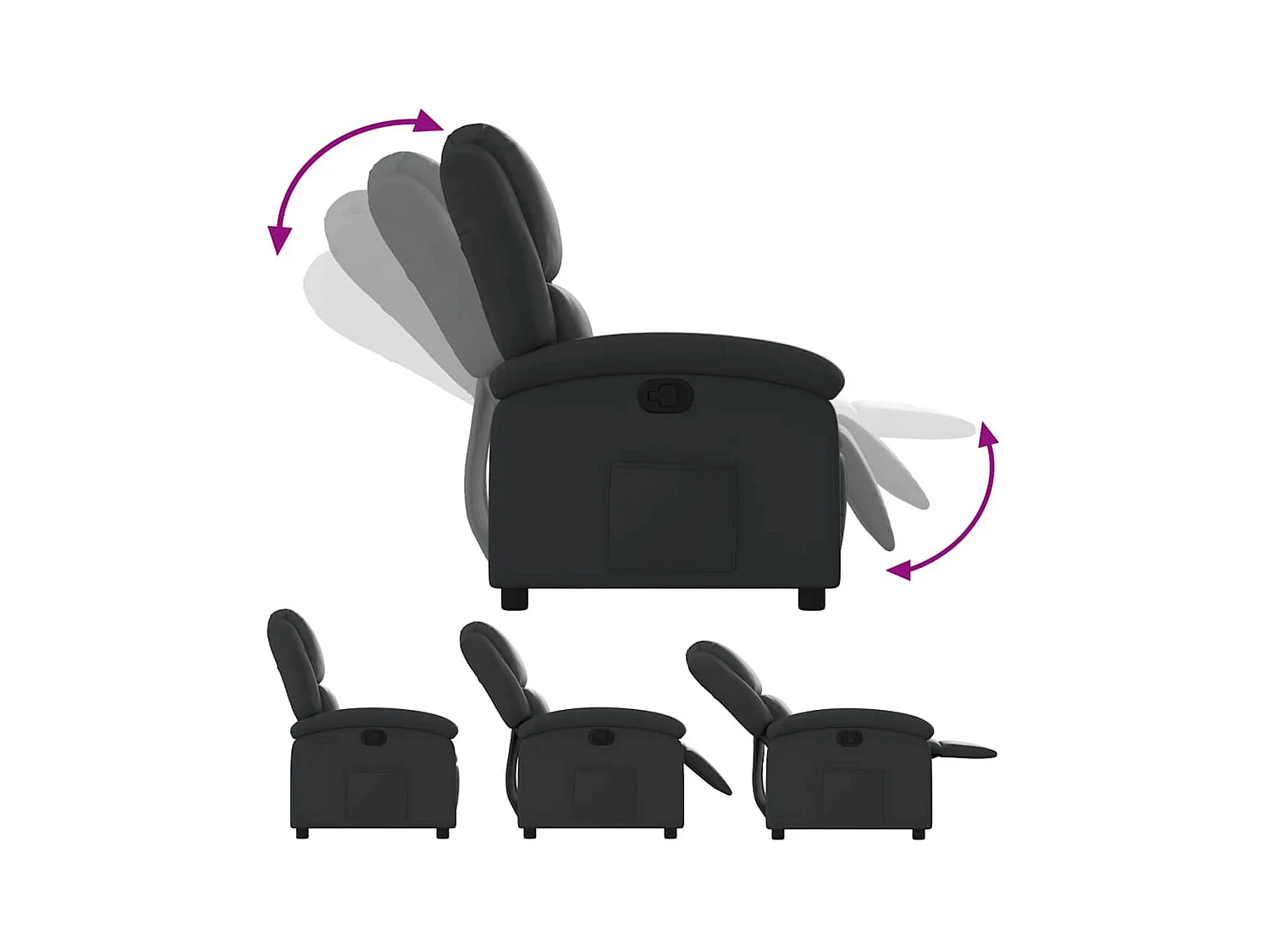 Relaxsessel Schwarz Echtleder