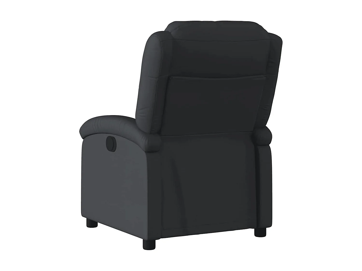 Fauteuil inclinable en cuir véritable noir
