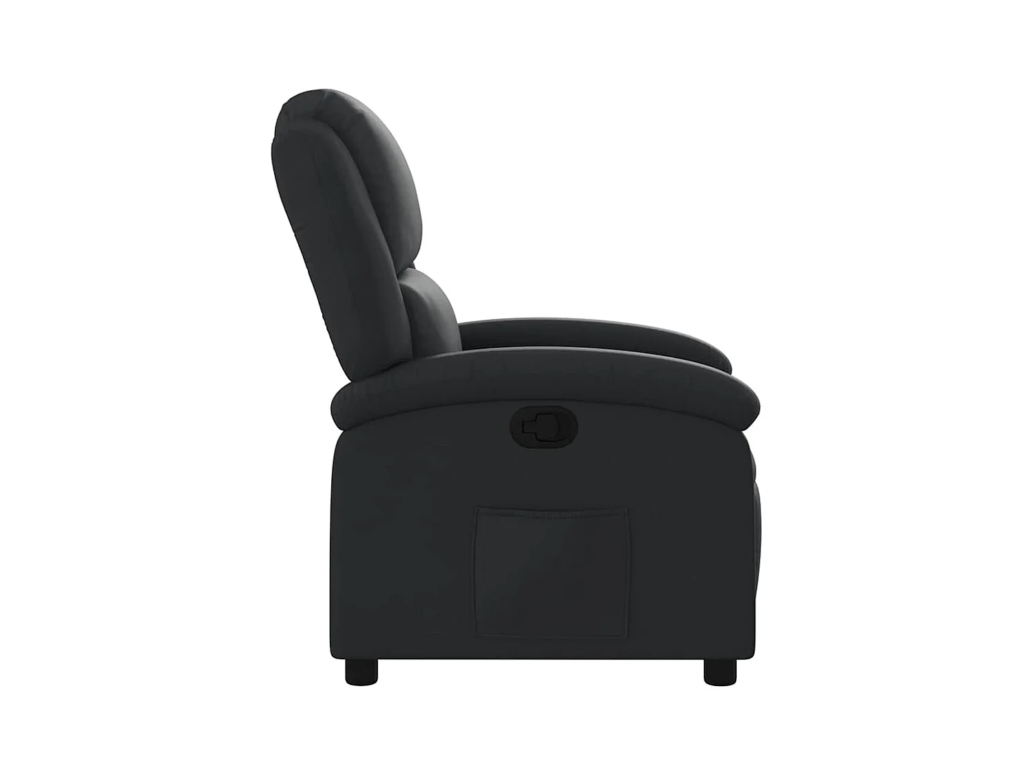 Sillón reclinable de cuero auténtico negro