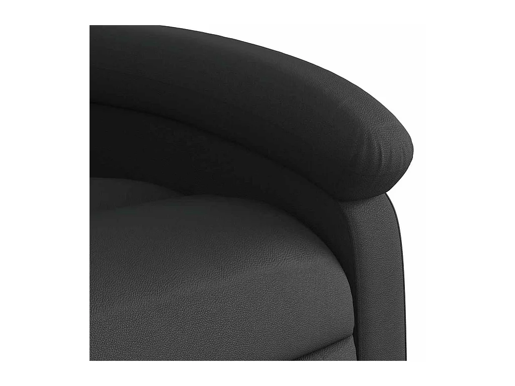 Sillón reclinable de cuero auténtico negro