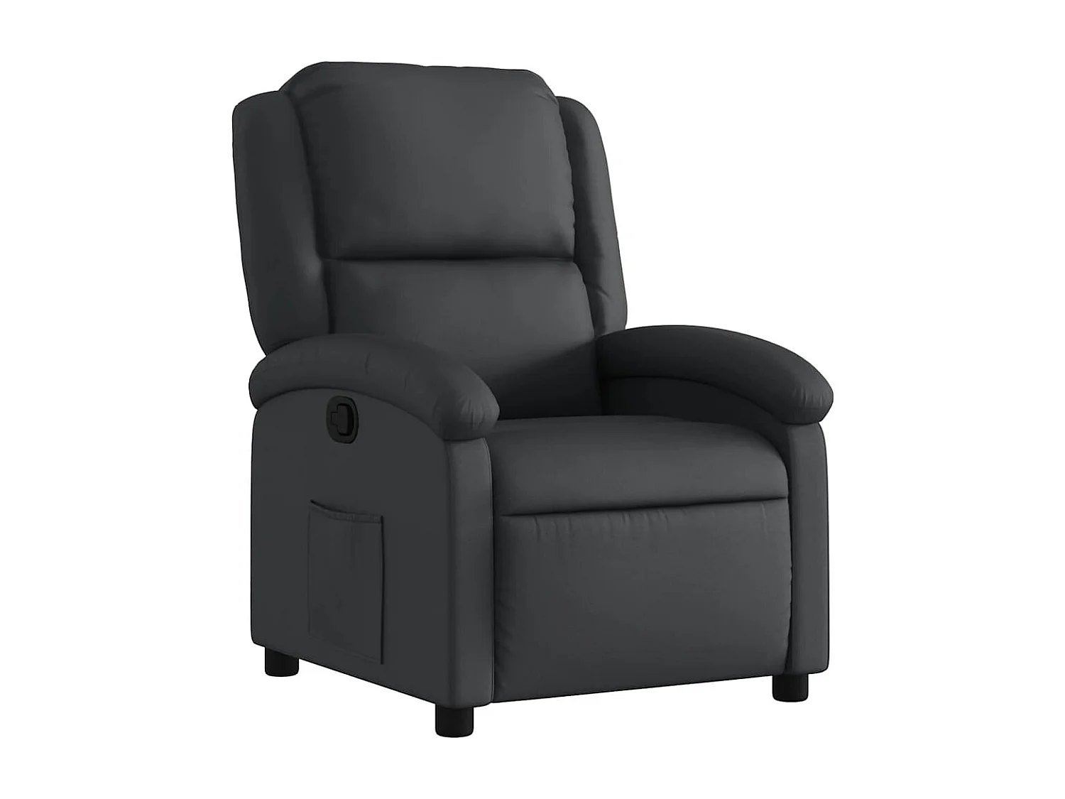 Fauteuil inclinable en cuir véritable noir