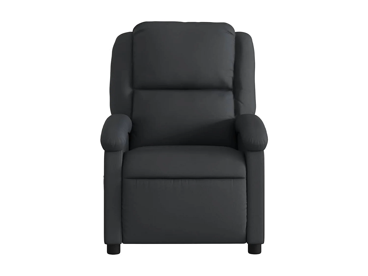 Fauteuil inclinable en cuir véritable noir
