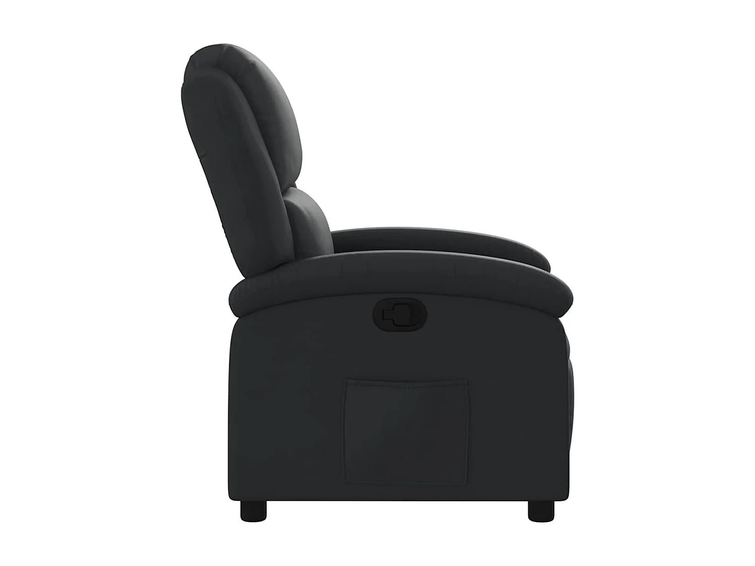 Fauteuil inclinable en cuir véritable noir