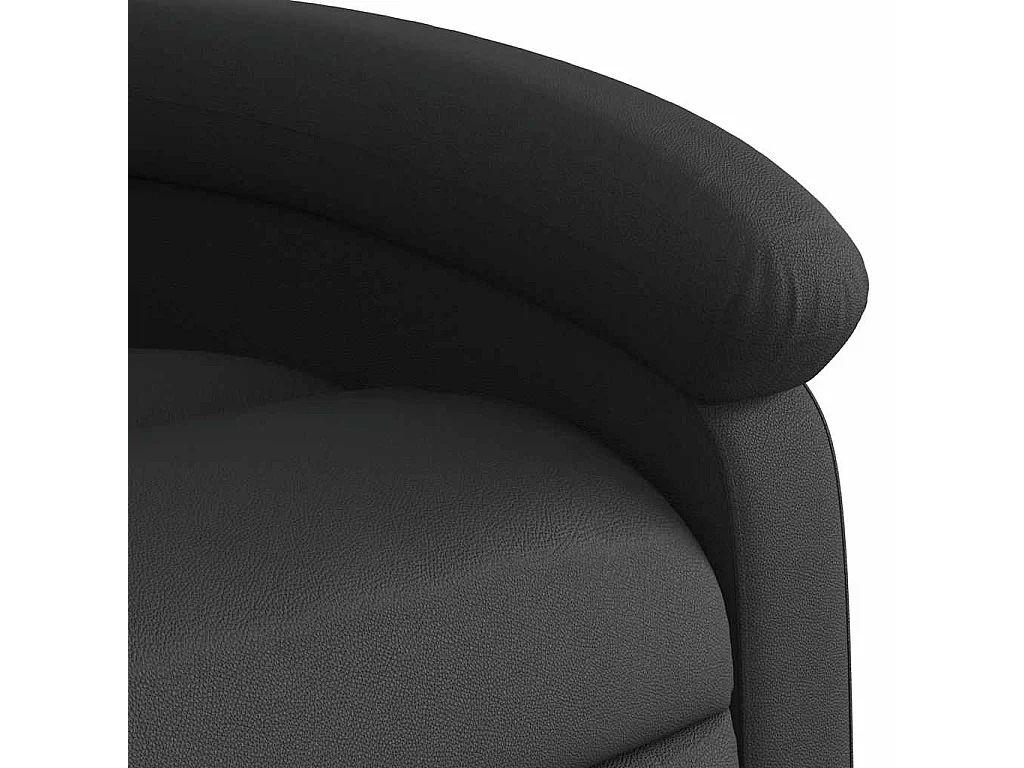 Fauteuil inclinable en cuir véritable noir