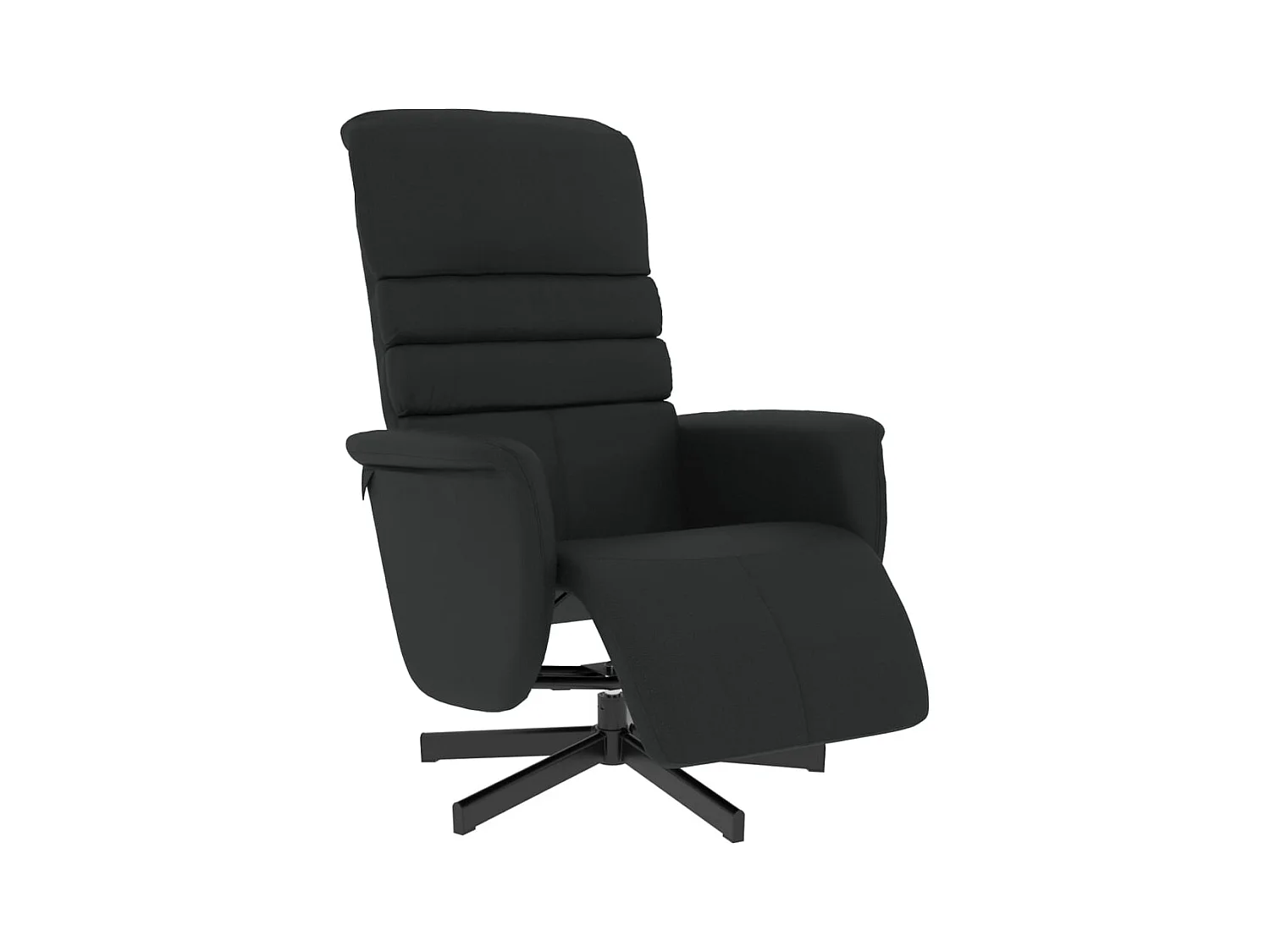 Fauteuil inclinable avec repose-pieds noir similicuir