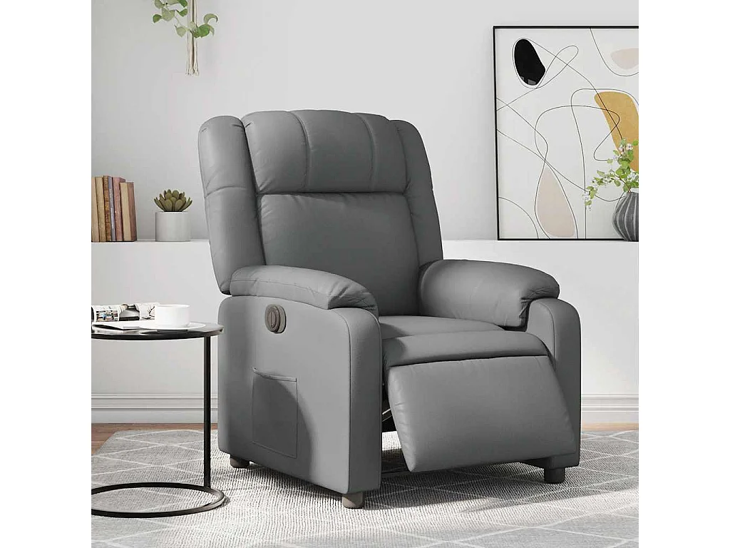 Fauteuil inclinable électrique Gris Similicuir