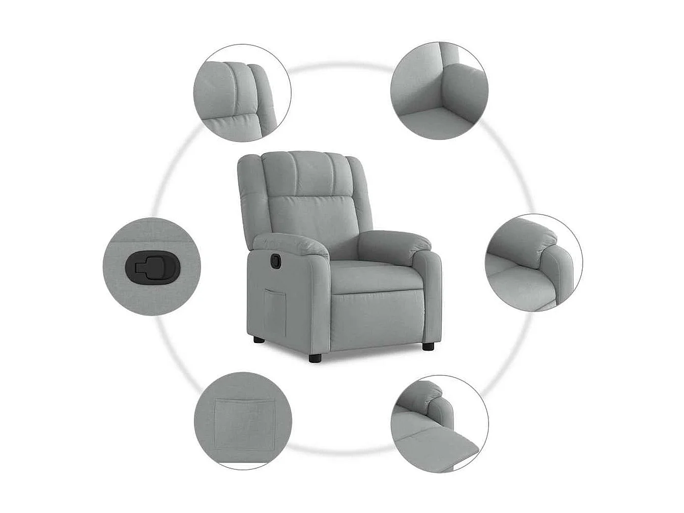 Fauteuil inclinable Gris clair Tissu