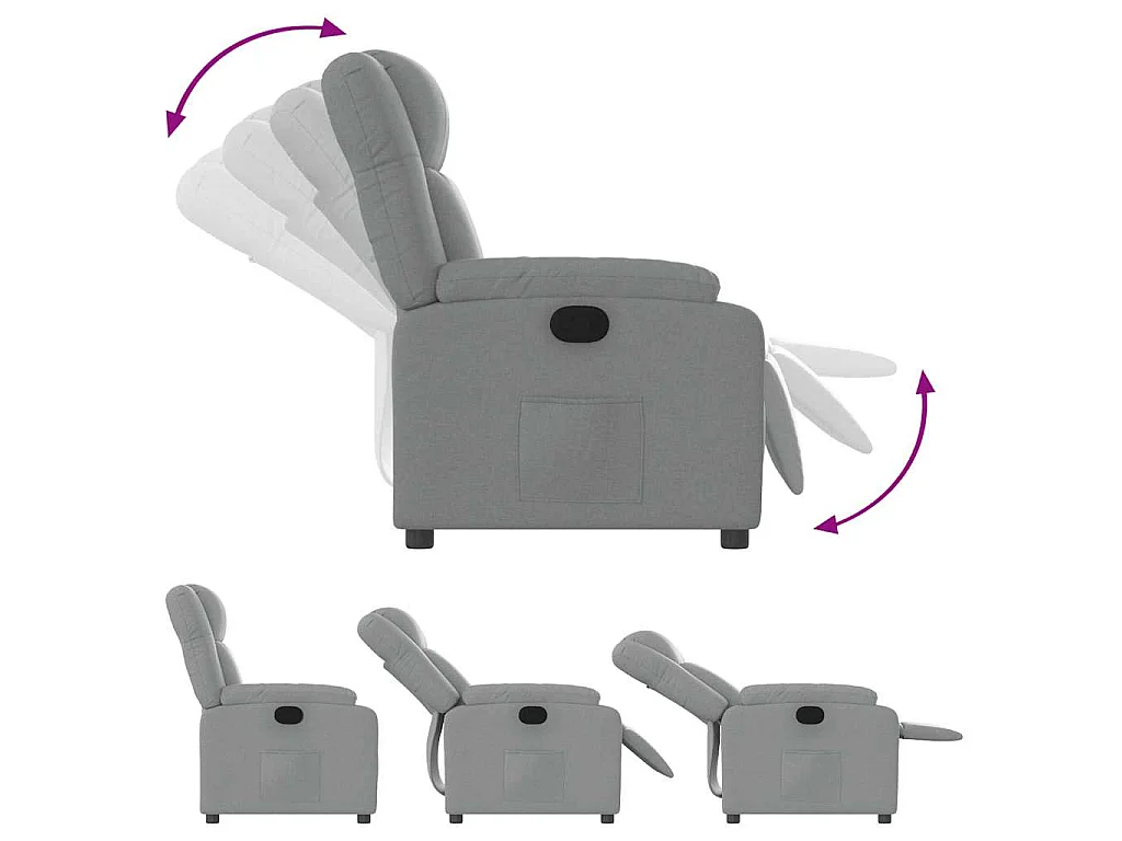 Fauteuil inclinable Gris clair Tissu