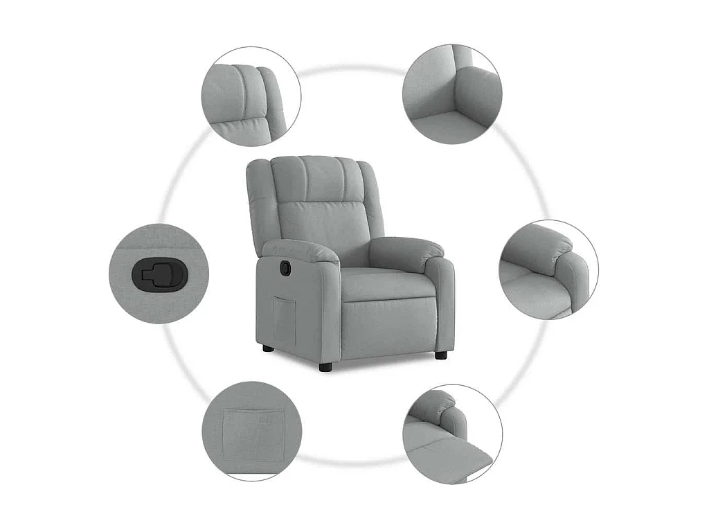 Fauteuil inclinable Gris clair Tissu