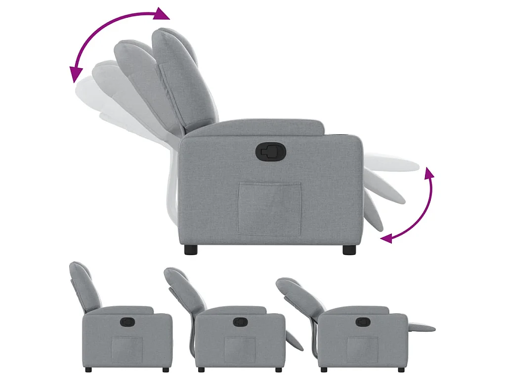 Fauteuil inclinable Gris clair Tissu