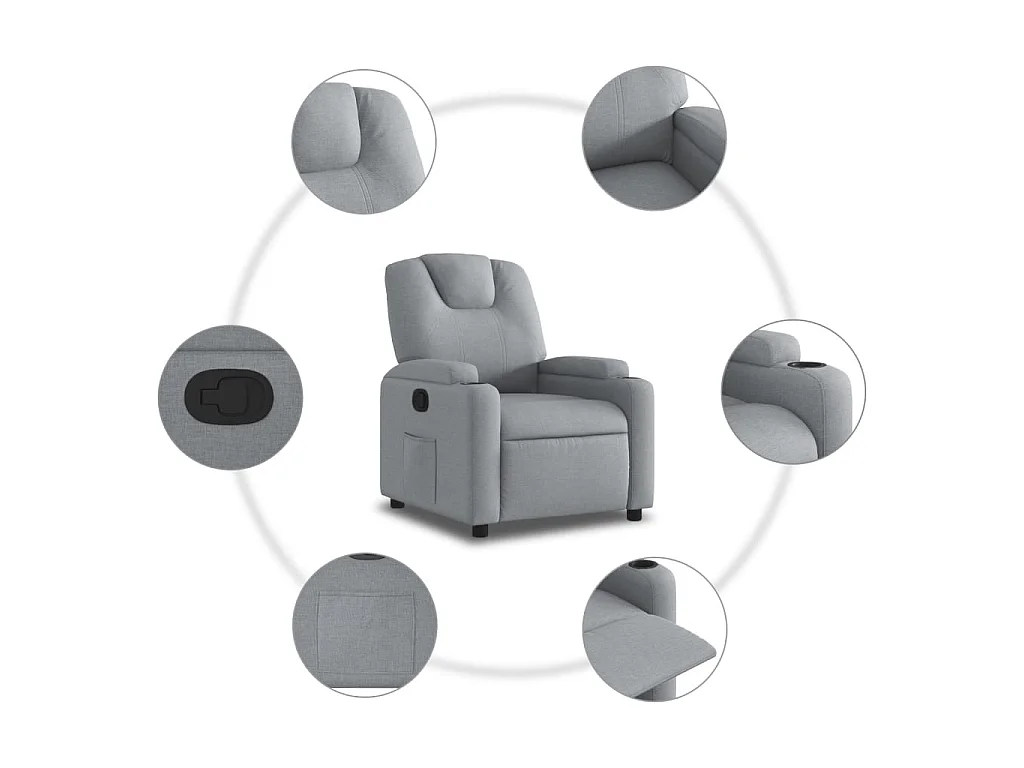 Fauteuil inclinable Gris clair Tissu