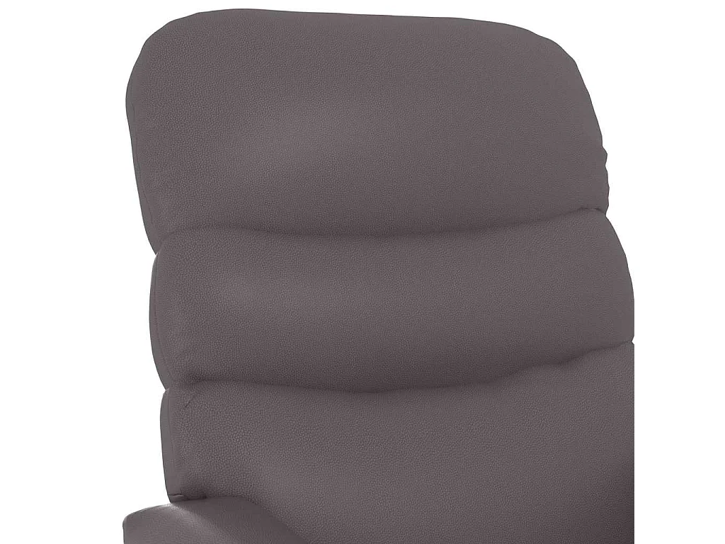 Fauteuil inclinable réglable avec repose-pieds gris similicuir