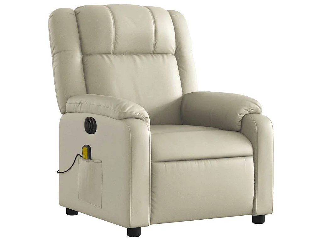 Fauteuil de massage inclinable électrique crème similicuir
