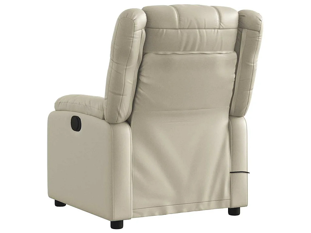 Fauteuil de massage inclinable électrique crème similicuir