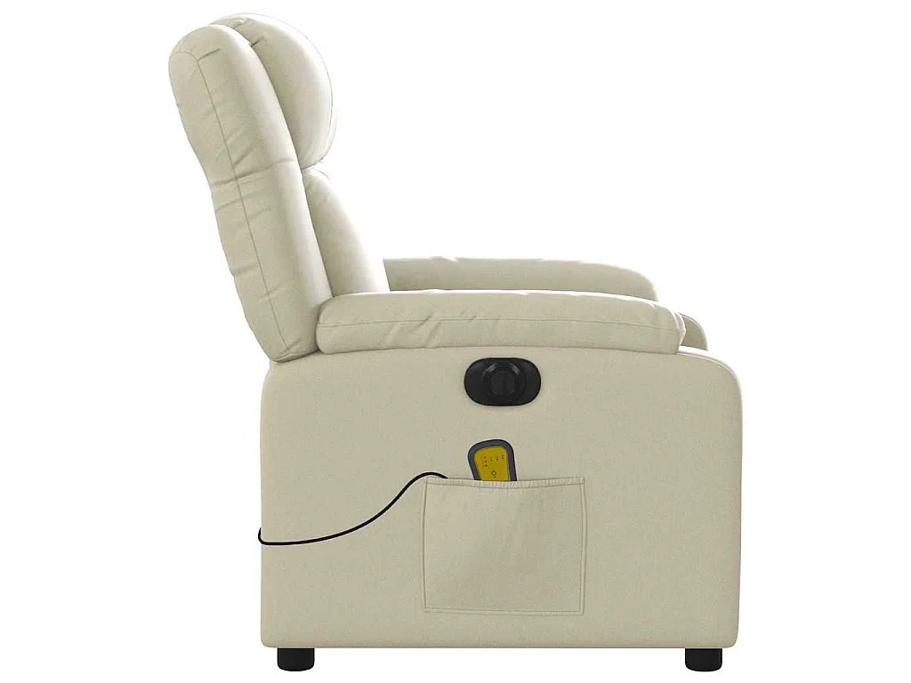 Fauteuil de massage inclinable électrique crème similicuir