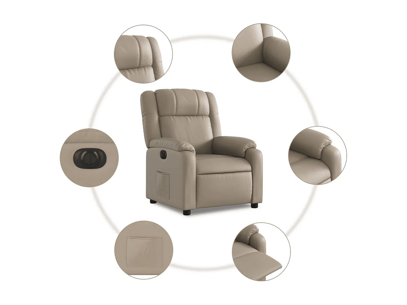 Fauteuil inclinable électrique Cappuccino Similicuir