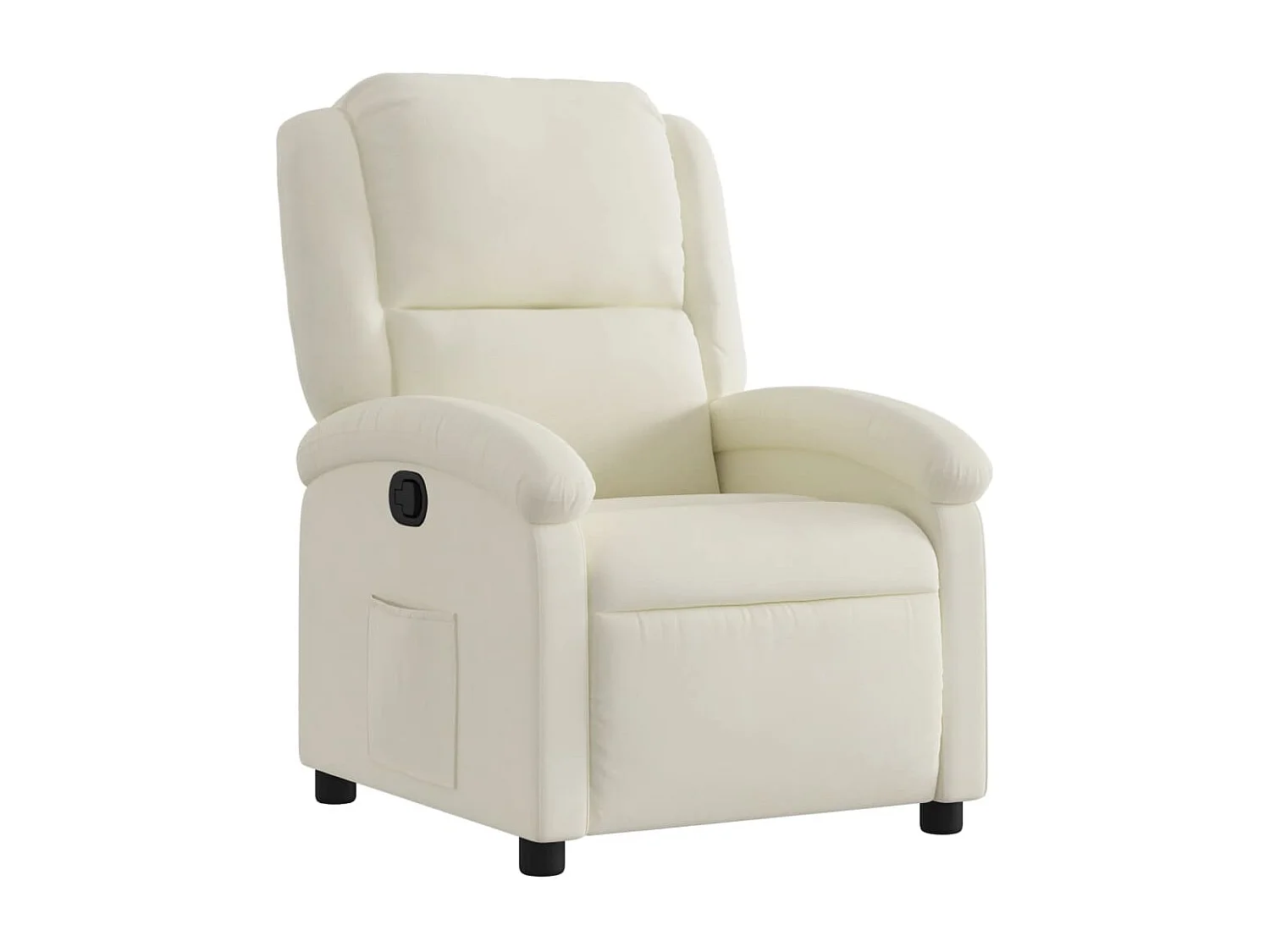 Sillón reclinable terciopelo blanco crema
