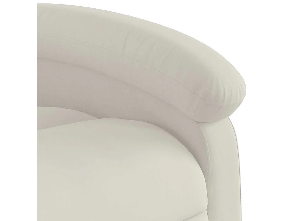 Poltrona reclinabile in velluto crema