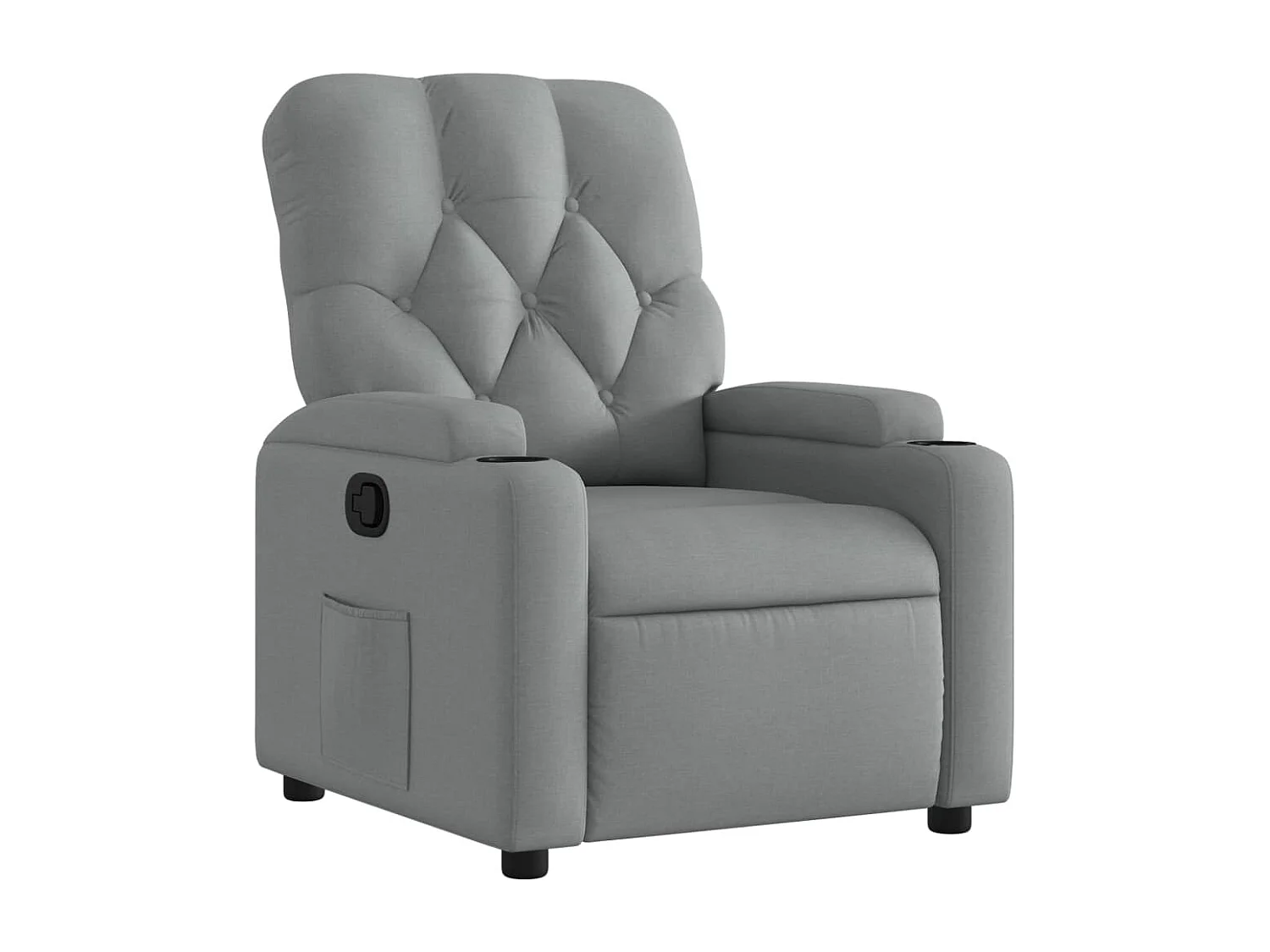 Poltrona Reclinabile in Tessuto Grigio Chiaro