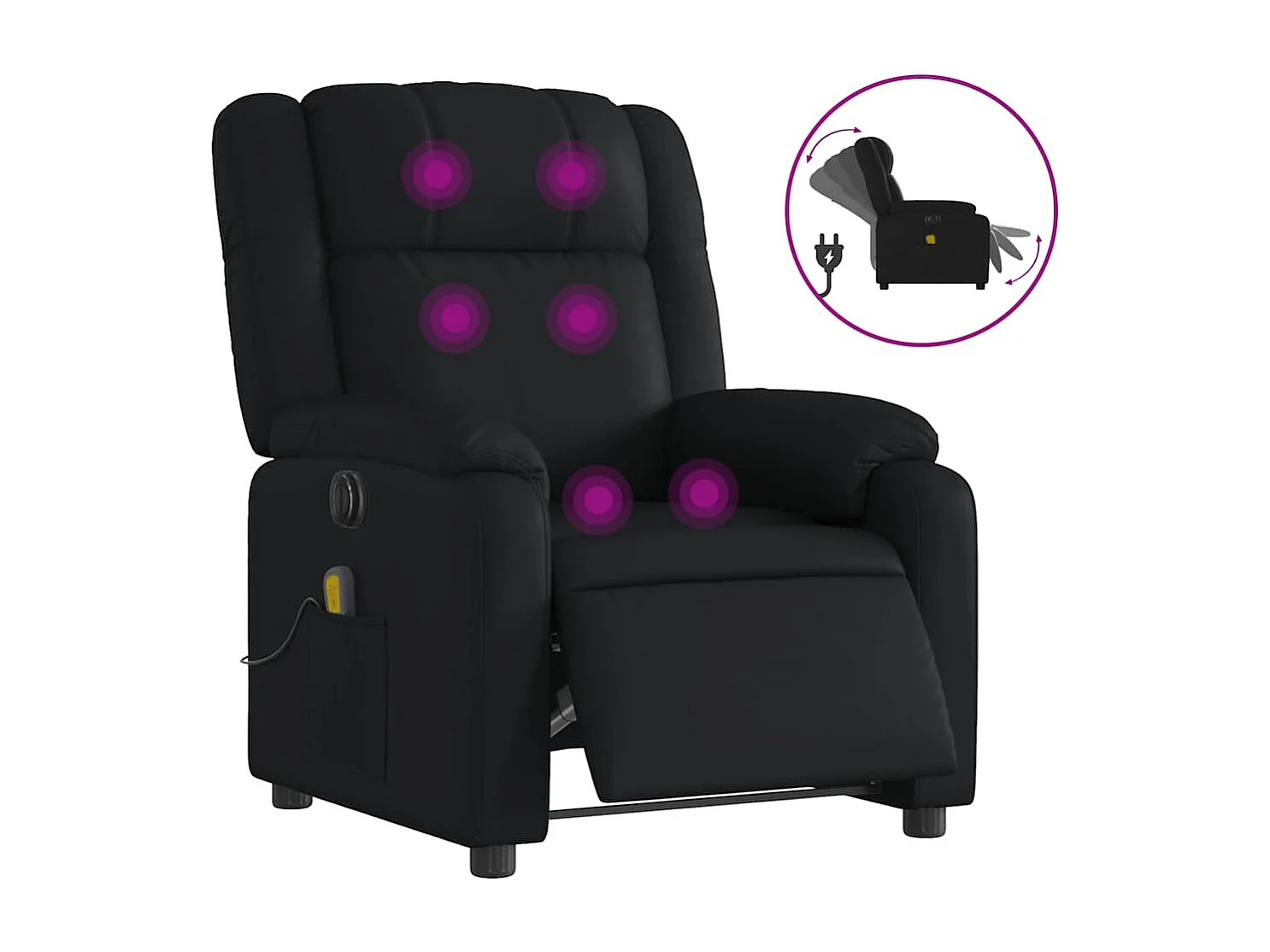 Massagesessel Elektrisch Schwarz Kunstleder