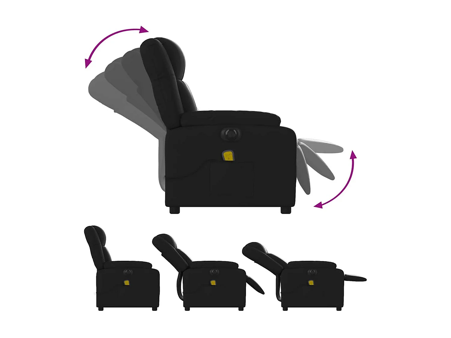 Massagesessel Elektrisch Schwarz Kunstleder