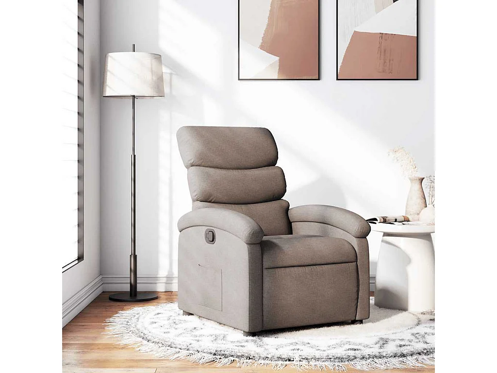 Fauteuil verstelbaar stof taupe