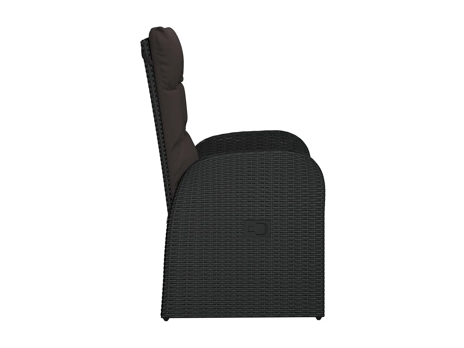 Chaise inclinable de jardin 2pc et coussins Résine tressée Noir