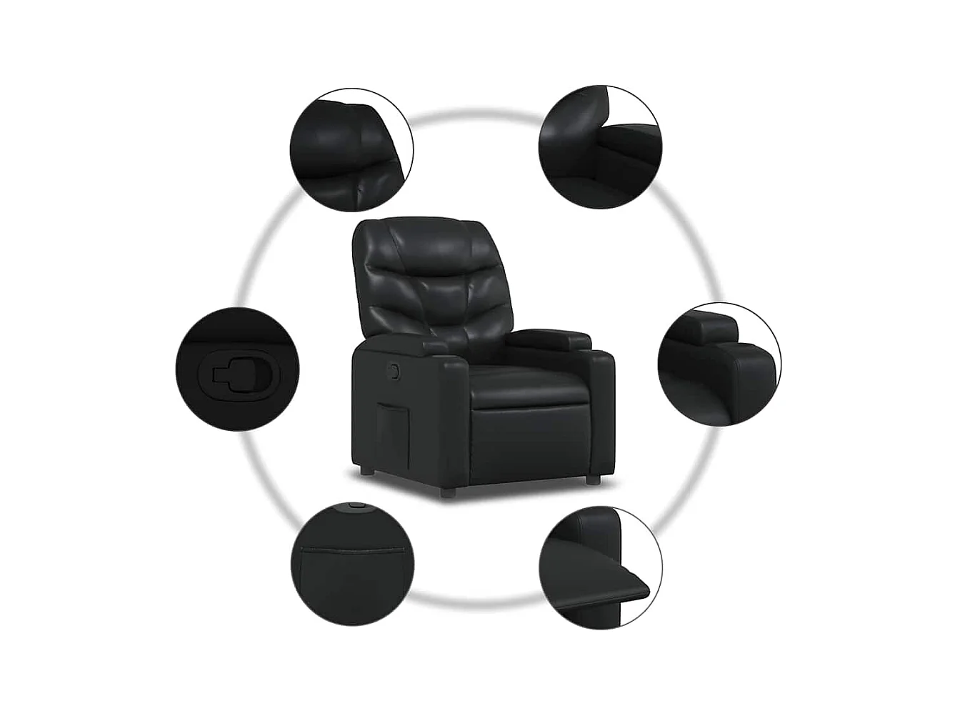 Fauteuil inclinable en similicuir noir