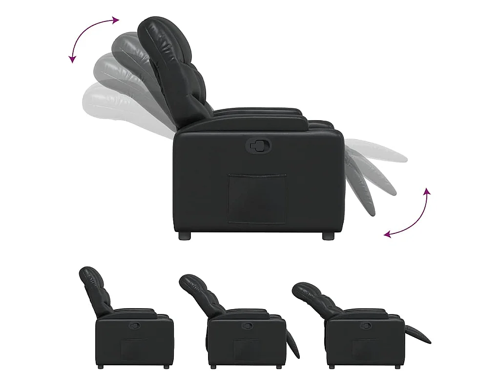Fauteuil inclinable en similicuir noir