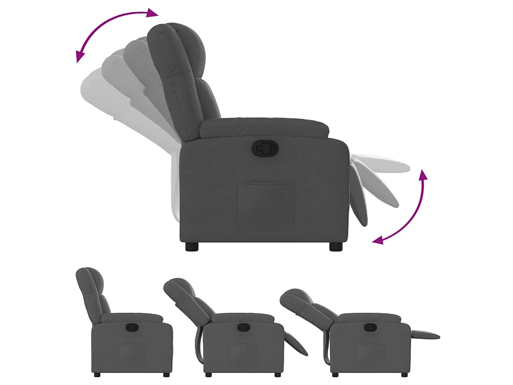 Fauteuil inclinable Gris foncé Tissu