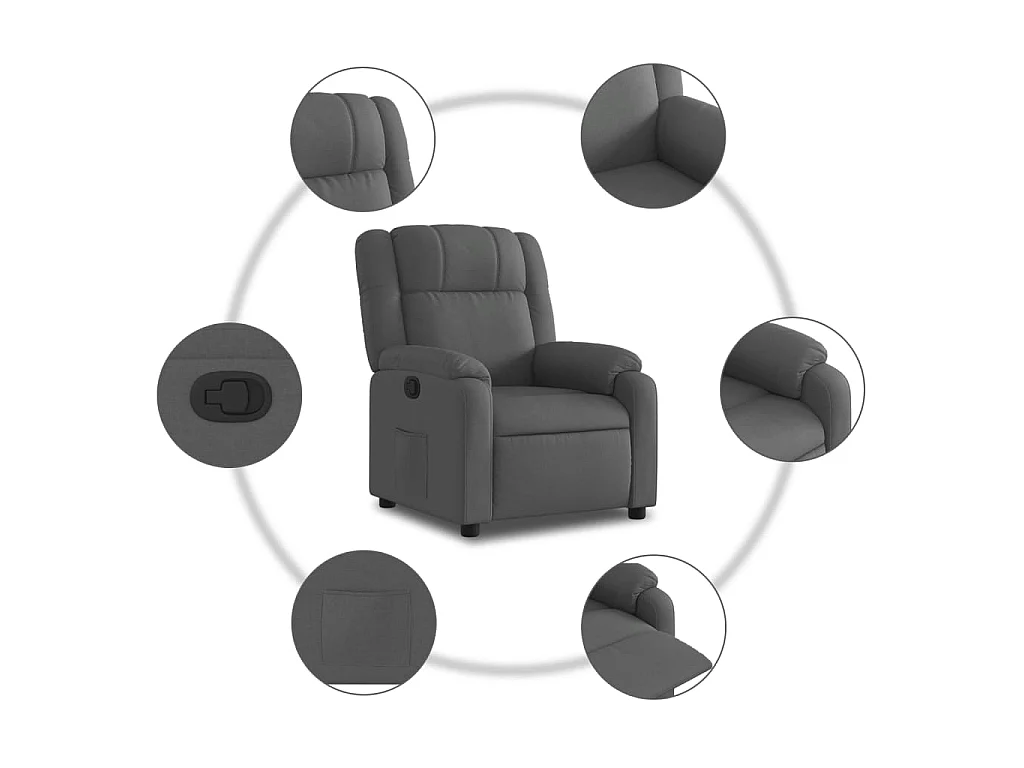 Fauteuil inclinable Gris foncé Tissu