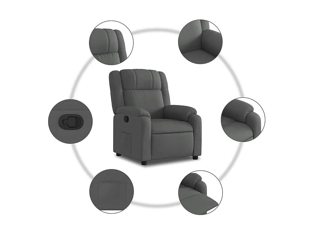 Fauteuil inclinable Gris foncé Tissu