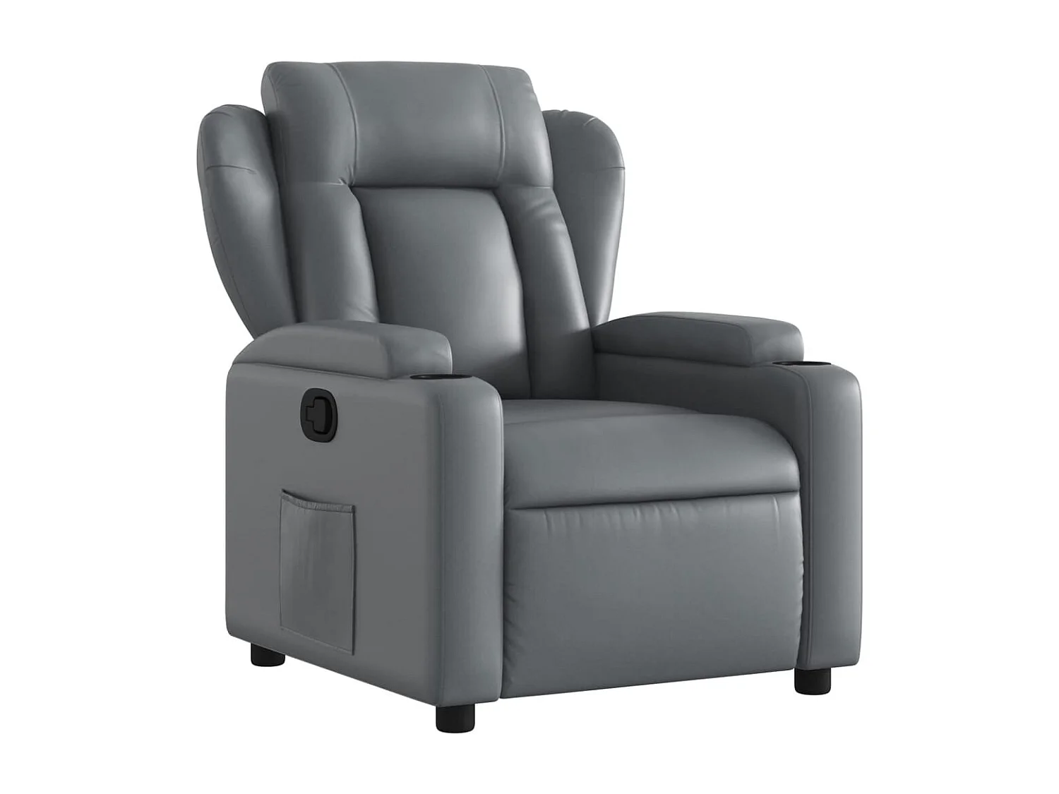 Fauteuil verstelbaar kunstleer grijs