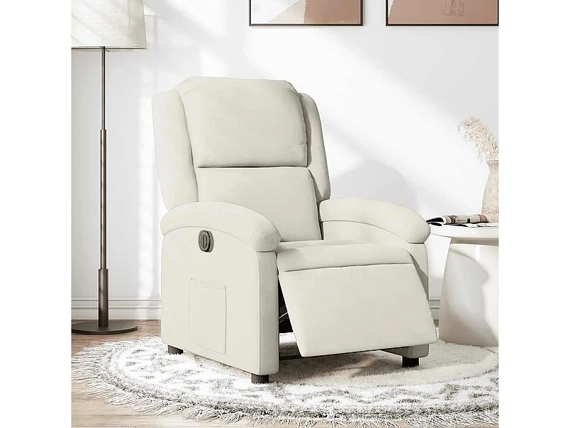 Fauteuil inclinable électrique Crème Velours