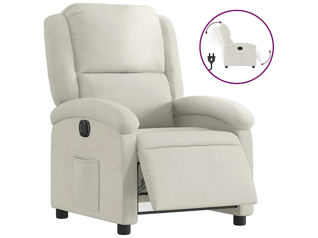 Relaxsessel Elektrisch Creme Samt