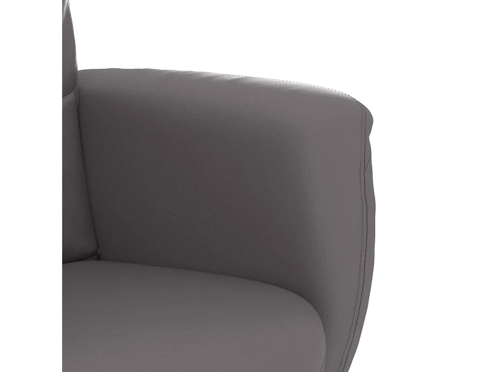 Fauteuil inclinable avec repose-pied gris similicuir