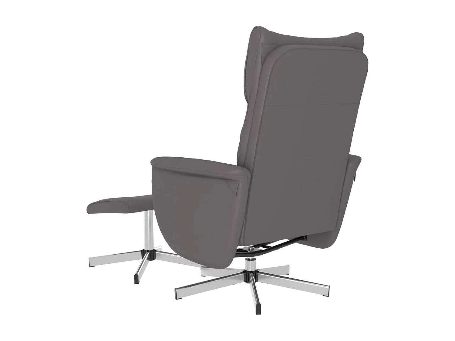 Fauteuil inclinable avec repose-pied gris similicuir