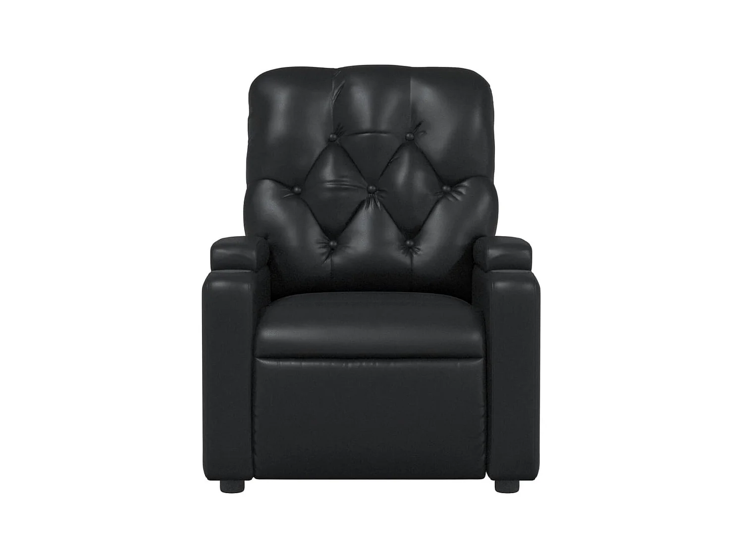 Sillón reclinable de cuero sintético negro