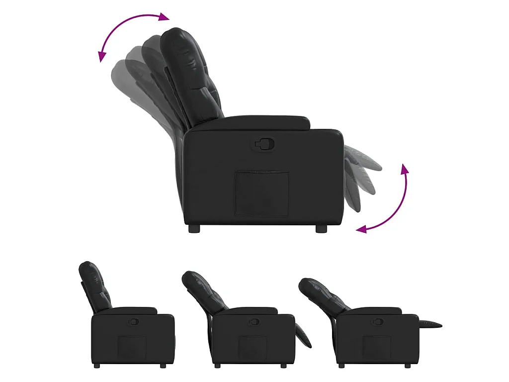 Fauteuil inclinable Noir Similicuir