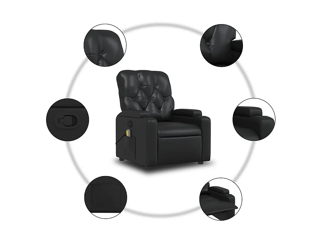 Fauteuil inclinable Noir Similicuir