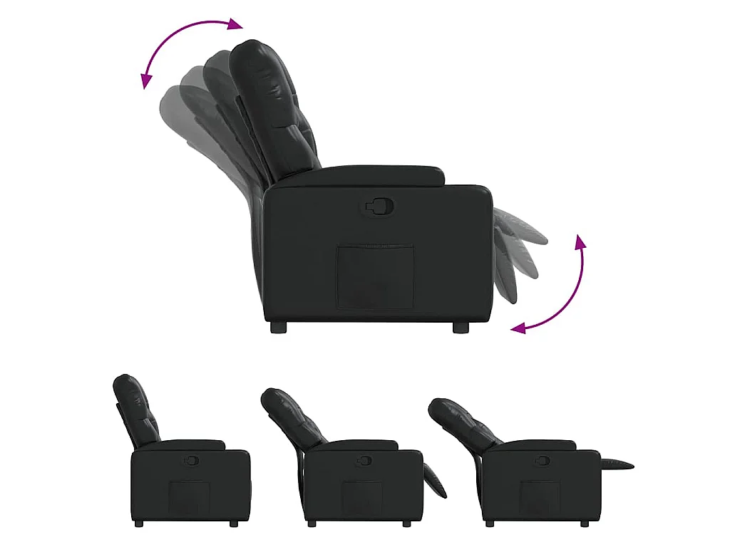 Fauteuil inclinable Noir Similicuir