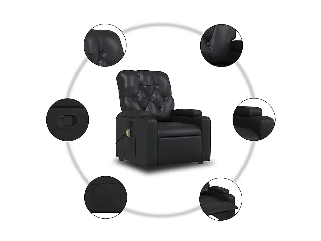 Fauteuil inclinable Noir Similicuir